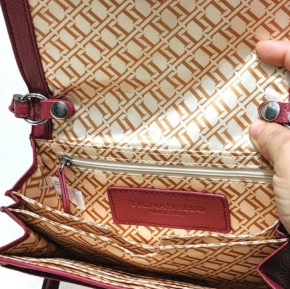 NWT Leather Raspberry Crossbody - Picture 3 of 8